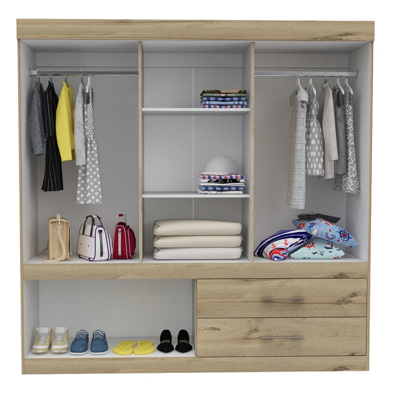 Closet Allegro Color Duna y Blanco Para Dormitorio