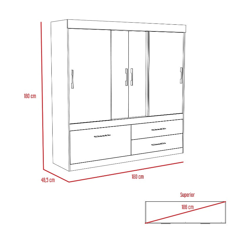 Closet Allegro Color Duna y Blanco Para Dormitorio