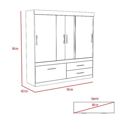 Closet Allegro Color Duna y Blanco Para Dormitorio