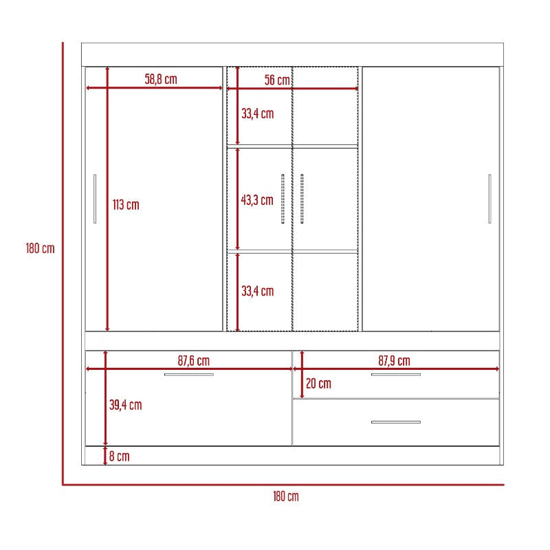 Closet Allegro Color Duna y Blanco Para Dormitorio