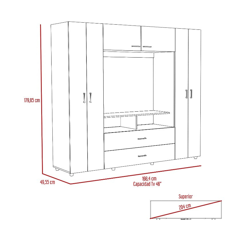 Closet Manila Z Color 200 Wengue Para Dormitorio