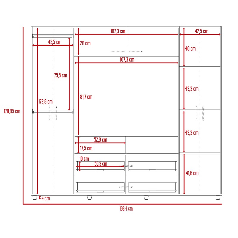 Closet Manila Z Color 200 Wengue Para Dormitorio