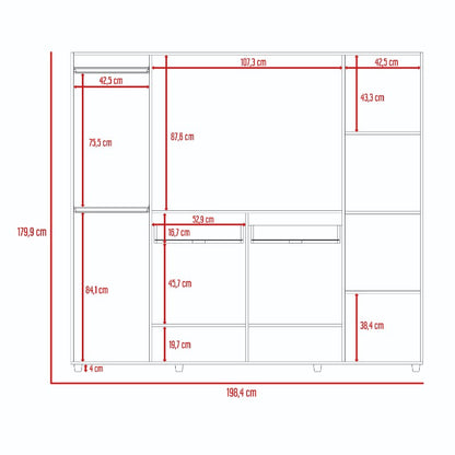 Closet Manila Z Color Wengue Para Dormitorio