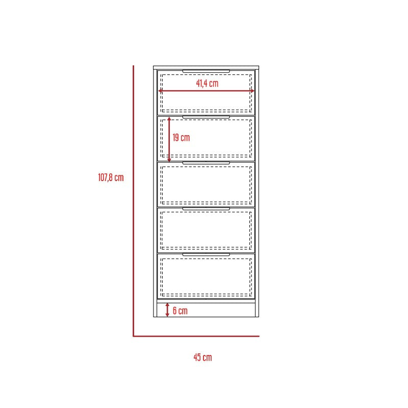 Cómoda Kaia Color Miel y Blanco Para Dormitorio