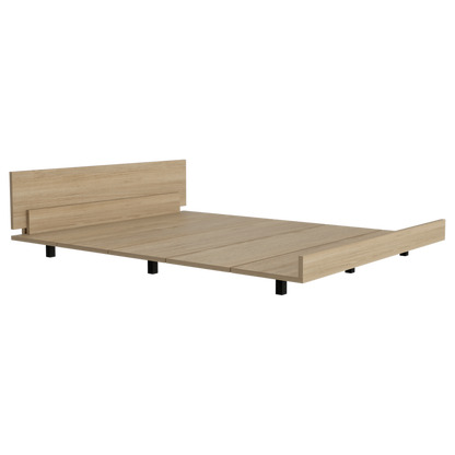 Base Cama Kaia Color Rovere Blanco Marqueza Para Dormitorio