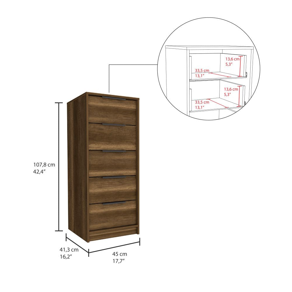 Cómoda Kaia Color Caramelo y Wengue Para Dormitorio