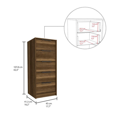 Cómoda Kaia Color Caramelo y Wengue Para Dormitorio