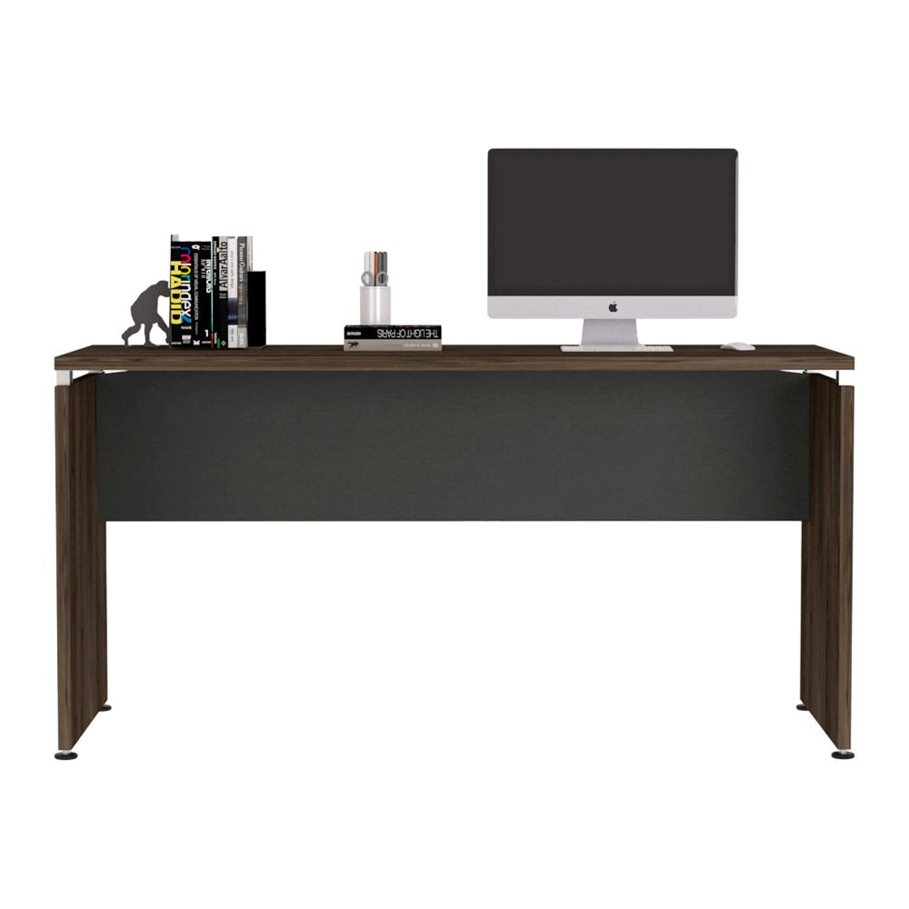 Mesa Escritorio Home Office Color Negro Soft y Coñac Para Oficina