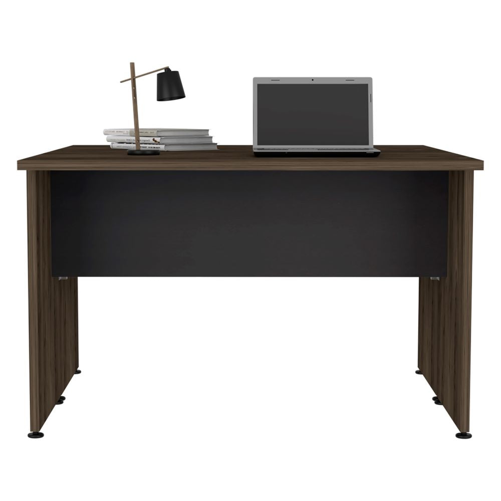 Mesa Escritorio Doble Home Office Color Negro Soft y Coñac Para Oficina
