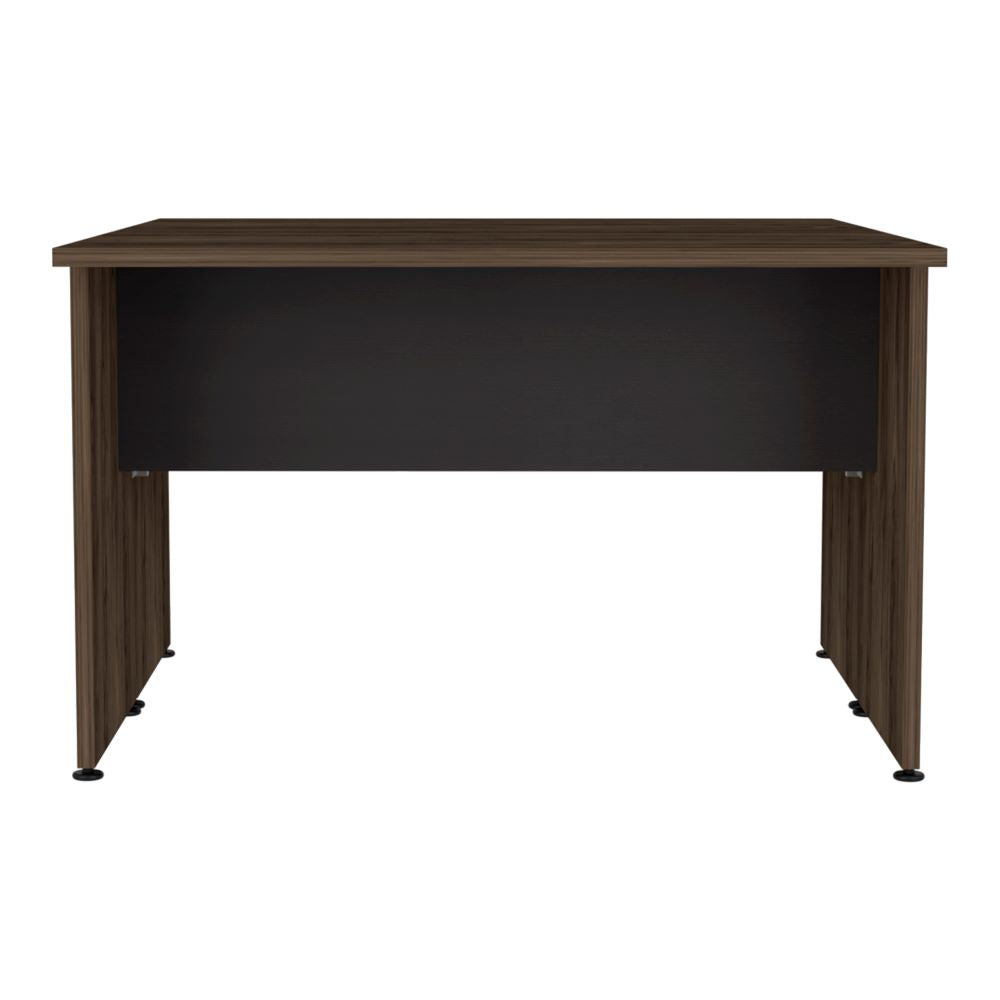 Mesa Escritorio Doble Home Office Color Negro Soft y Coñac Para Oficina