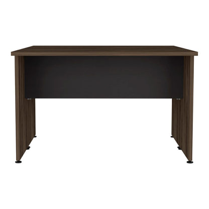 Mesa Escritorio Doble Home Office Color Negro Soft y Coñac Para Oficina