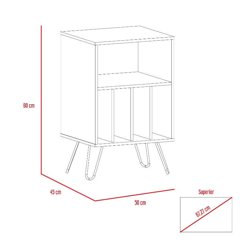 Mueble Funcional Vassel Color Habano y Blanco Para Sala De Estar