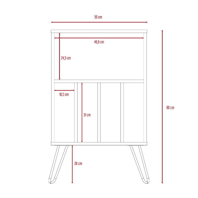 Mueble Funcional Vassel Color Habano y Blanco Para Sala De Estar