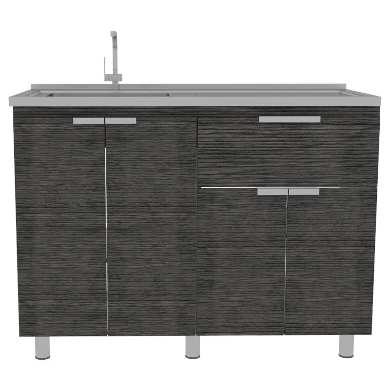 Mueble Inferior Fendi Color Roble Gris y Blanco Para Cocina