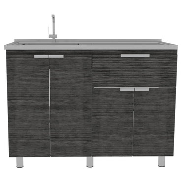 Mueble Inferior Fendi Color Roble Gris y Blanco Para Cocina