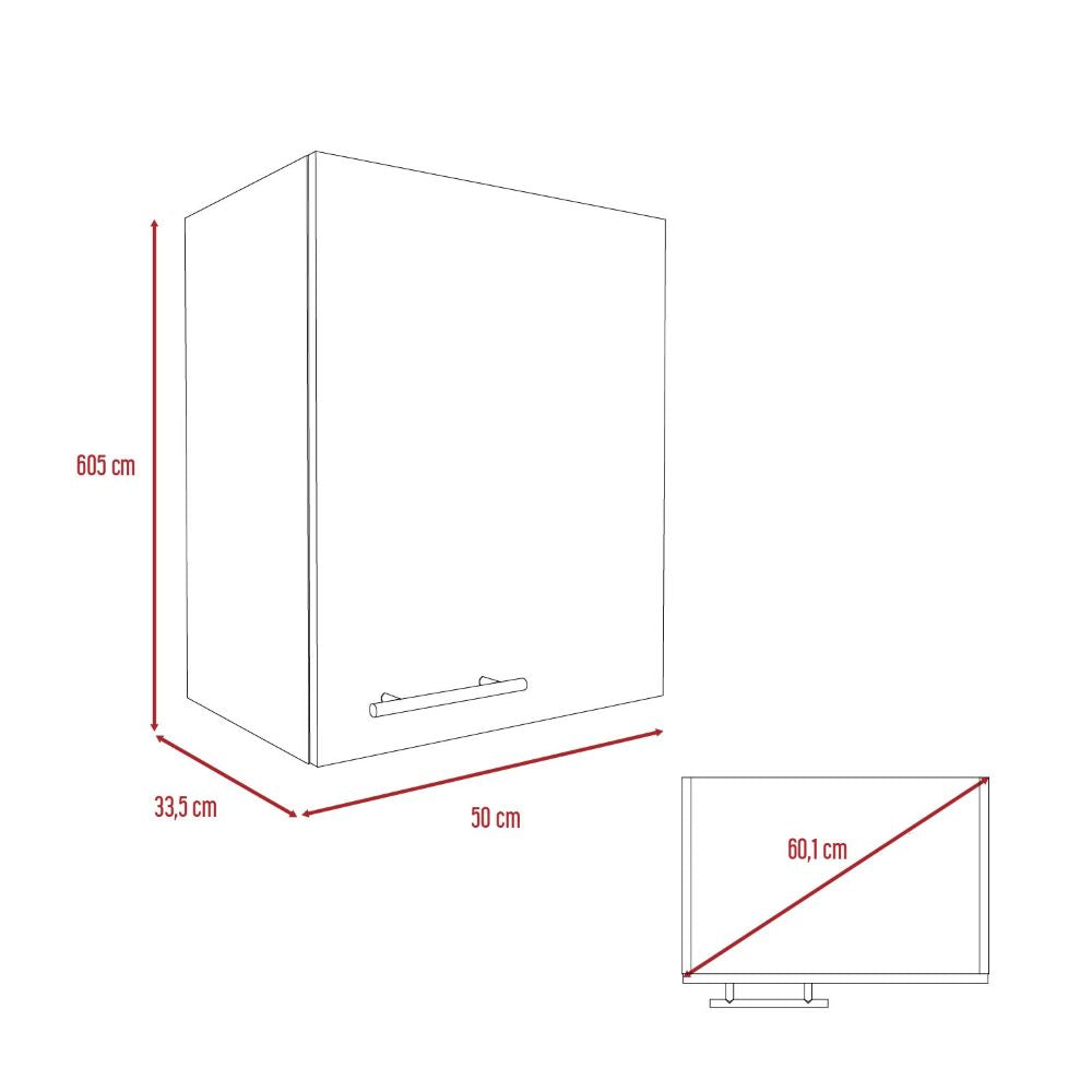 Mueble Aéreo Puerta Derecha Manchester Color Blanco Para Cocina