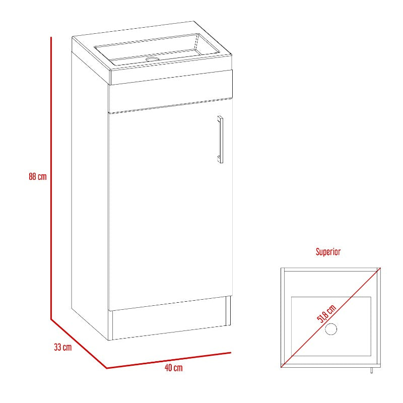 Mueble de Lavamanos Madrid Color Coñac Para Baño