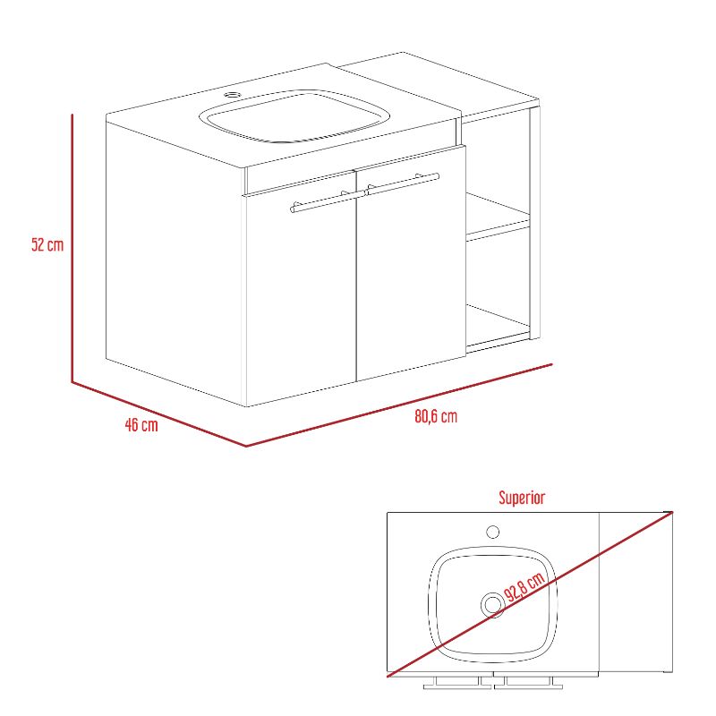 Mueble Lavamanos Khari Color Duna Para Baño