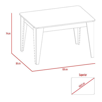 Mesa de Comedor Torino Color Habano Para Sala De Estar