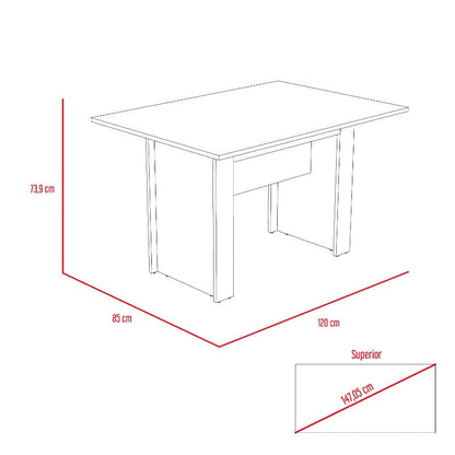 Mesa de Comedor Classic Color Habano Para Sala De Estar