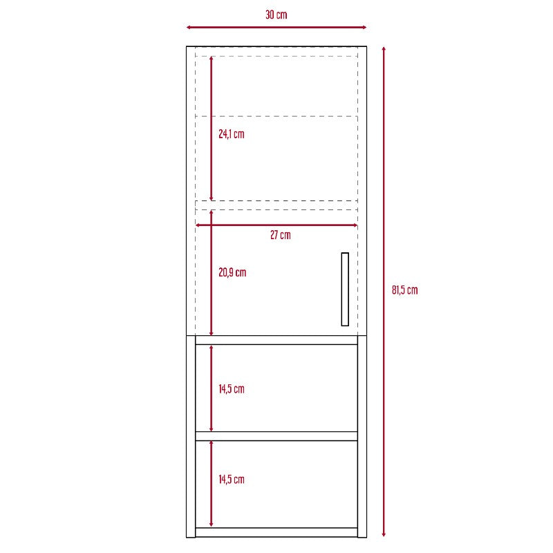 Mueble Auxiliar Barcelona Color Miel Para Baño