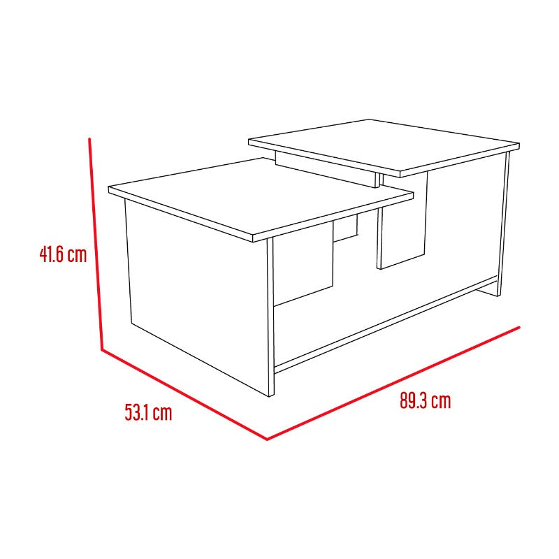 Mesa de Centro Wema Color Rovere Para Sala De Estar