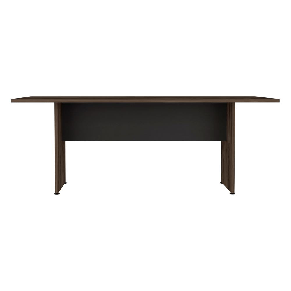 Mesa de Reunión Home Office Color Negro Soft y Coñac Para Oficina