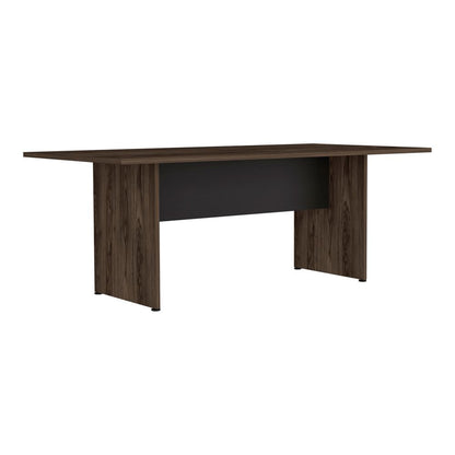 Mesa de Reunión Home Office Color Negro Soft y Coñac Para Oficina