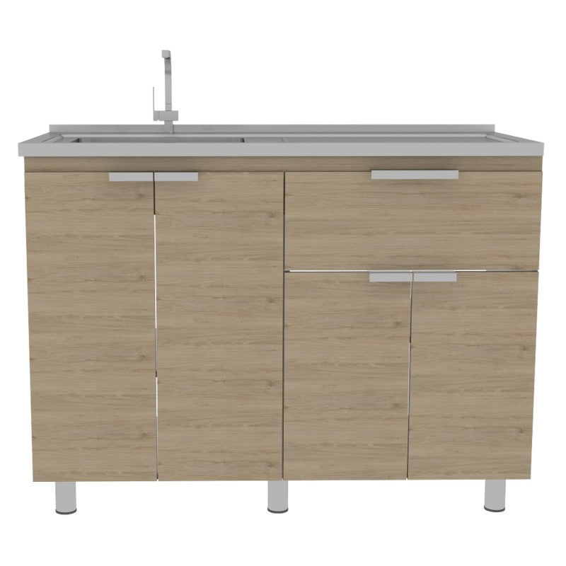 Mueble Inferior Fendi Color Rovere y Blanco Para Cocina