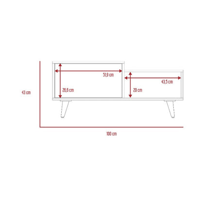 Mesa de Centro Bora Color Rovere y Blanco Para Sala De Estar