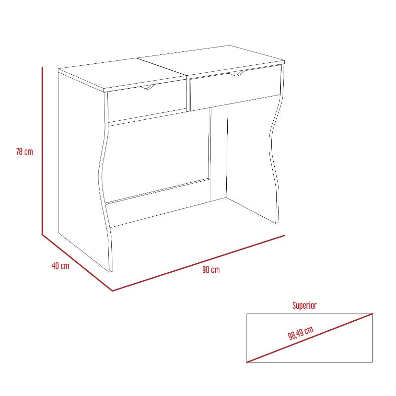 Mueble de Tocador Perla Color Rovere y Blanco Para Dormitorio