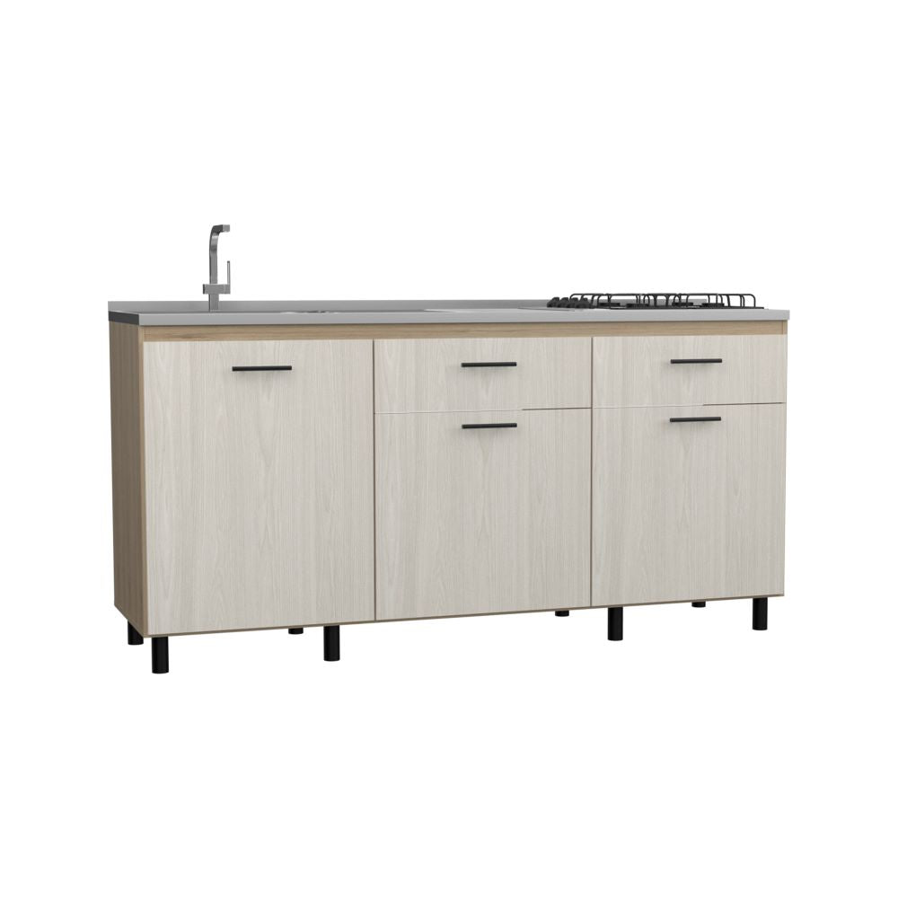 Modulo Inferior Kitchen Gante Color Rovere y Niebla Para Cocina