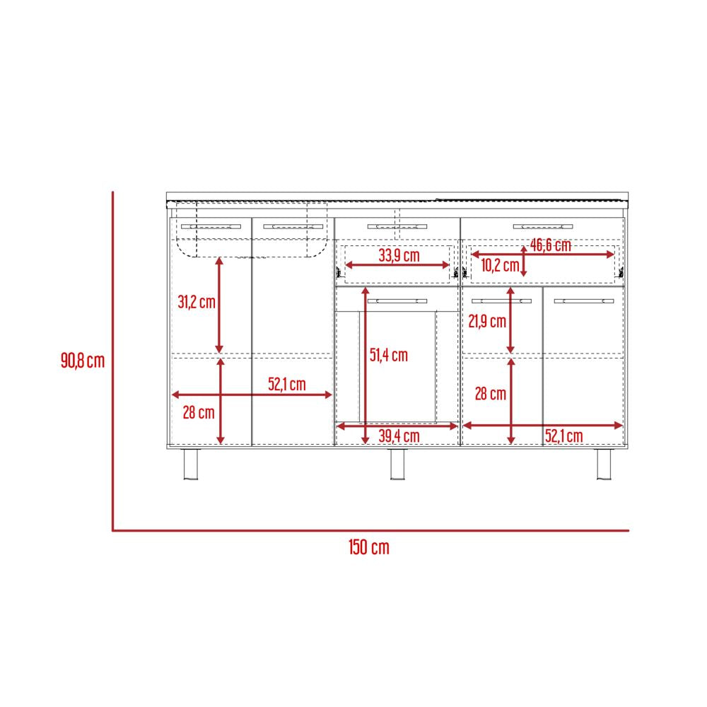 Modulo Inferior Kitchen Color Hasselt Para Cocina