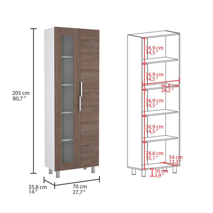 Mueble Alacena Fendi Color Blanco Marqueza y Castaño Para Cocina