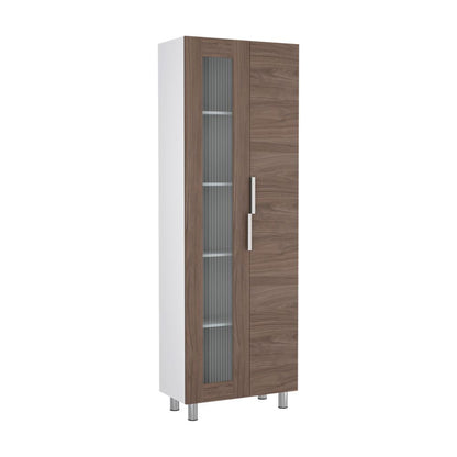 Mueble Alacena Fendi Color Blanco Marqueza y Castaño Para Cocina