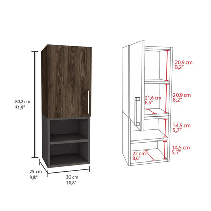 Mueble Auxiliar de Baño Madrid Color Coñac y Plomo Para Baño