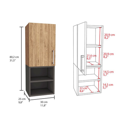 Mueble Auxiliar de Baño Color Madrid Miel y Plomo Para Baño