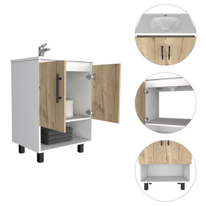 Mueble Lavamanos Bath BI Color Blanco y Duna Para Baño