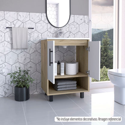 Mueble Optimizador Lavamanos Bath Bi Color Duna y Blanco Para Baño