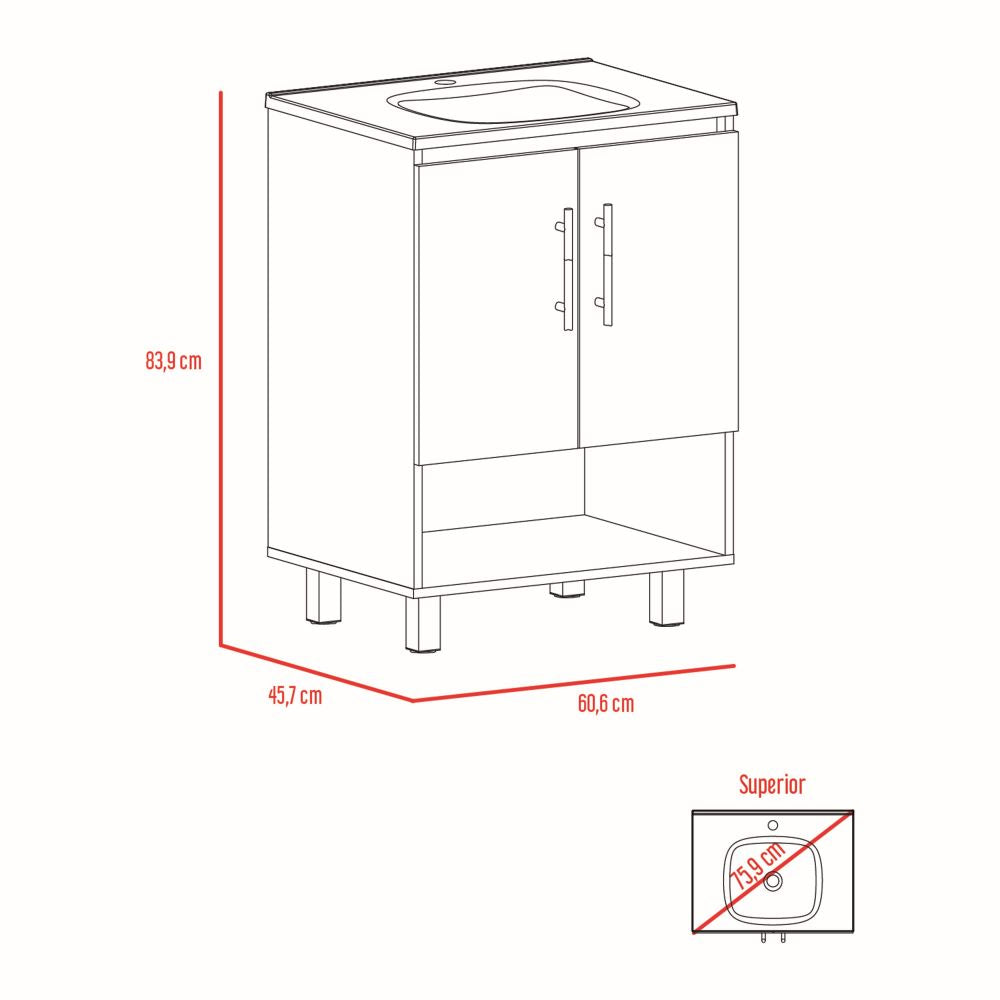 Mueble Optimizador Lavamanos Bath Bi Color Duna y Blanco Para Baño