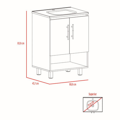 Mueble Optimizador Lavamanos Bath Bi Color Duna y Blanco Para Baño