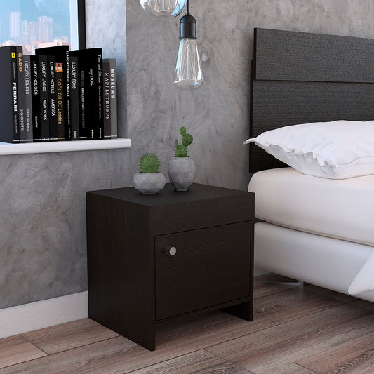 Mesa de Noche Colore Color Wengue Para Dormitorio