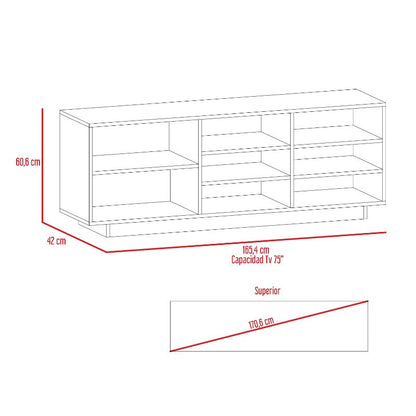 Rack TV Classic Color Caramelo Wengue y Negro Para Sala De Estar