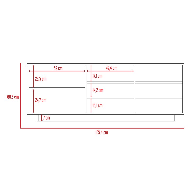 Rack TV Classic Color Caramelo Wengue y Negro Para Sala De Estar