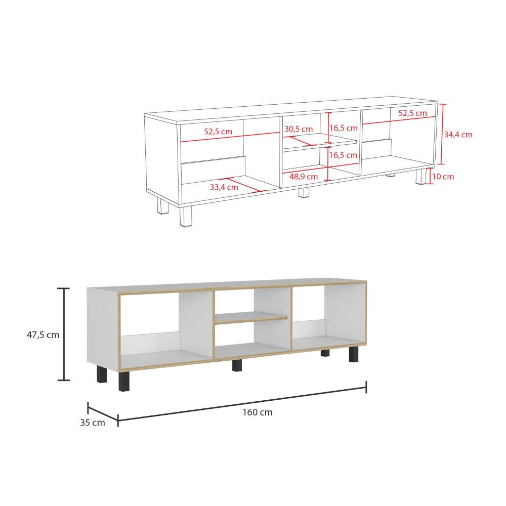 Rack para TV Nomik Texas Color Blanco Canto y Duna Para Sala De Estar