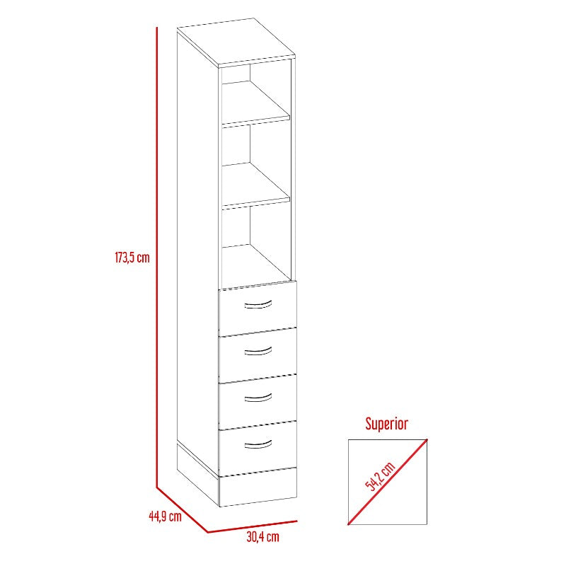 Torre de Baño Vanguard Color Rovere y Blanco Para Baño