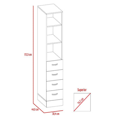 Torre de Baño Vanguard Color Rovere y Blanco Para Baño